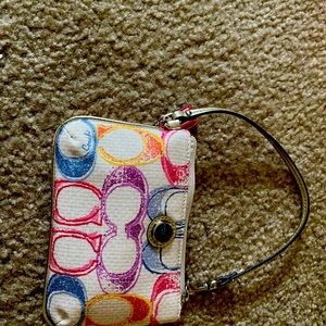Coach classic C multi color wristlet